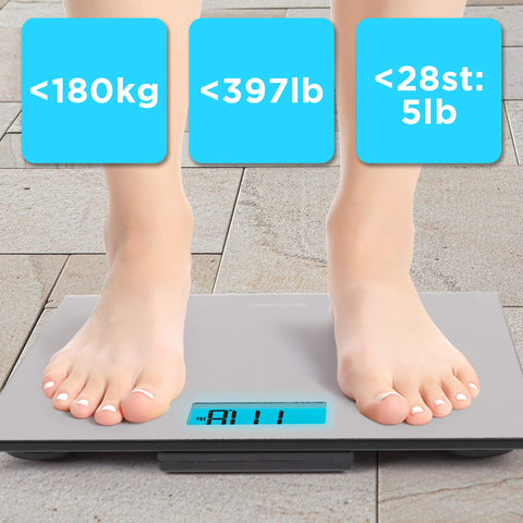 Duronic BS103 digital weighing scales with 180kg, 397 pounds, 28 stone capacity