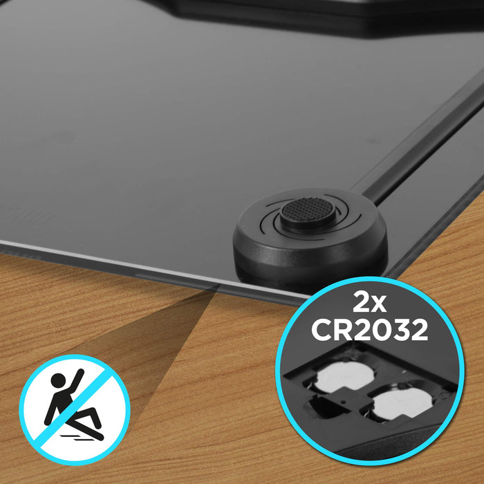 Duronic BS203 digital weight scale with anti-slip platform and 2 included batteries