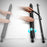 Duronic Bar Projector Screen with instructional graphic showing how to roll a white photography backdrop onto a black foam core tube and secure it with a hook-and-loop strap.