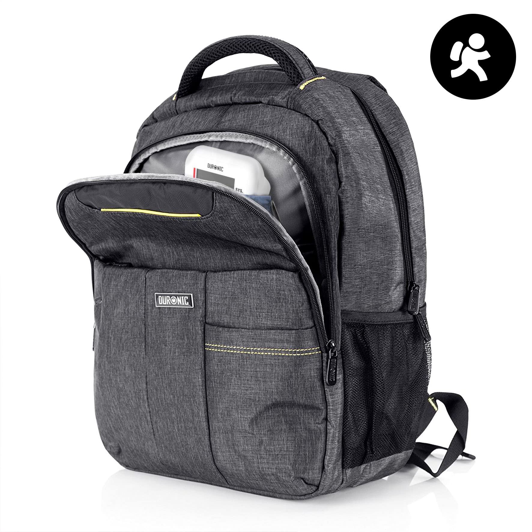 Duronic Blood Pressure Monitor being tucked into a duronic backpack