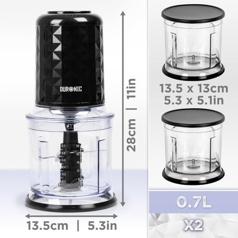 Duronic CH57 BK mini chopper dimensions and capacity of 1.7L