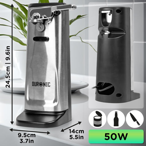 Duronic CO60 electric can opener bottle opener knife sharpener dimensions wattage 50W
