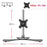 Duronic Computer Monitor Arms Stand with a 410mm pole, 510mm base, and VESA 75/100 mount.