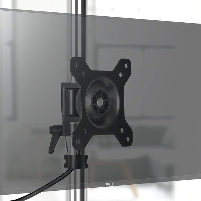 Duronic Computer Monitor Arms Stand with a transparent display background.