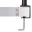 Duronic Computer Monitor Arms Stand with an adjustable screw, showing a desk thickness compatibility range of 0.5cm to 6.8cm (0.2in to 2.7in)