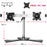 Duronic Computer Monitor Arms Stand with product dimension length, width and height