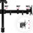 Duronic Computer Monitor Arms showing 180-degree articulation points and tilt range diagram.