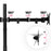 Duronic Computer Monitor Arms showing three 180° swivel joints and -90° to +35° tilt range.