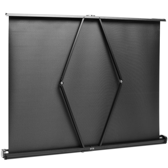 Duronic DPS40/43 desktop projector screen hidden suspension to adjust height by pressing/pulling handle 