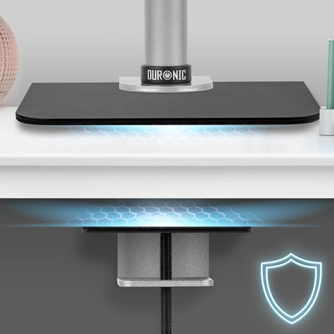 Duronic Desk Mount Reinforcement Plate featuring protective padding to prevent desk surface damage.