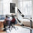 Duronic Desk Mount with adjustable silver gas spring articulating arms.