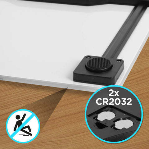 Duronic Digital Bathroom Scales showing anti-slip feet and 2x CR2032 battery compartment for shopify.