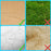 Duronic Digital Bathroom Scales with comparison of four flooring surfaces: wood and tile marked with checks; grass and carpet with crosses.