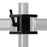 Duronic Dual Arm Holder with a quick-release lever secured to a metal pole.