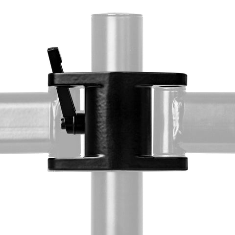 Duronic Dual Arm Holder with a quick-release lever secured to a metal pole.