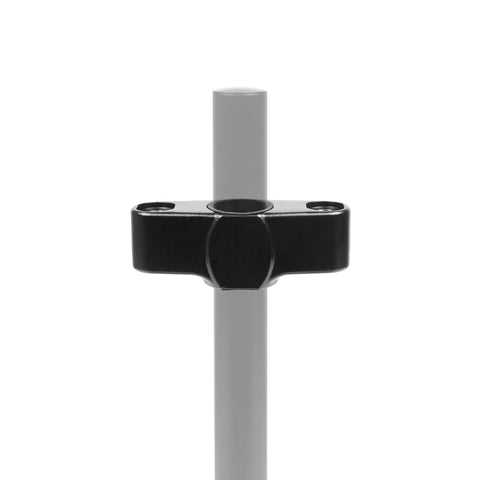 Duronic Dual Arm Holder with two screw holes, centered on a vertical metal pole.