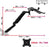 Duronic Dual Monitor Arm Stand with dimensions and VESA compatibility specifications displayed.