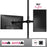 Duronic Dual Monitor Stand holding two screens, one landscape and one portrait, 17.6lb capacity per arm.