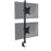 Duronic Dual Monitor Stand with C-clamp base, adjustable VESA brackets, and sleek black finish.