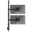 Duronic Dual Monitor Stand with adjustable arms, black pole, desk clamp, and integrated cable management.