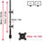 Duronic Dual Monitor Stand with extra-tall 34.5-inch pole, VESA 75/100 compatibility, and adjustable height.