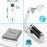 Duronic Ear and Forehead 3 in 1 Thermometer with storage pouch, dimensions, and AAA batteries.