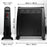 Duronic Electric Heaters displaying precise measurements in centimeters and inches for dimensions.