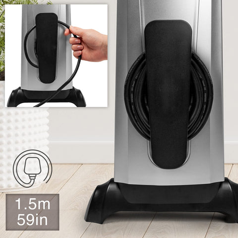 Duronic Electric Heaters featuring a black power cord wrap and a 1.5-meter cable.