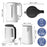 Duronic Electric Kettle showing dimensions, 3000W power, and 70cm cable length 