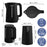 Duronic Electric Kettle shown from multiple angles with detailed dimensions and specifications.