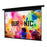 Duronic Electric Projector Screen displaying a vibrant and colorful crowd scene with the brand logo.