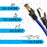 Duronic Ethernet  Blue Cable 10M showing speed and frequency increases from CAT5E to CAT8, illustrated with animal icons ranging from a snail to a cheetah.