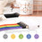 Duronic Ethernet  Blue Cable 10M various color-coded network cables to icons representing a telephone, computer, PlayStation, printer, and Xbox to demonstrate organized device connectivity.