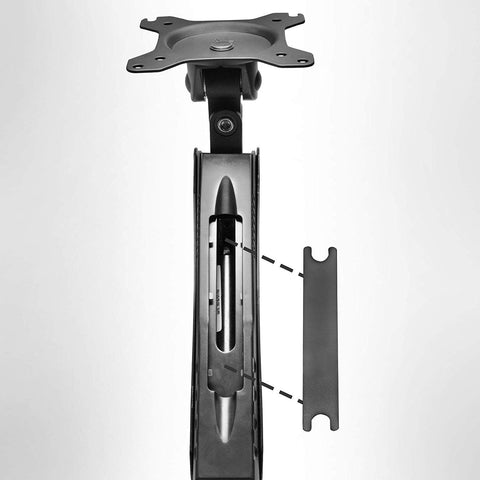 Duronic Gas Desk Mount Arm with a flat bracket, showing a clip-on cable management cover.