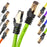 Duronic Green Ethernet Cable featuring gold-plated RJ45 connectors and snagless boots, displayed against a white background.