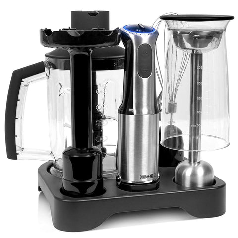 Duronic HB8010 hand blender with multiple attachments for soup, sauces, mashed potatoes