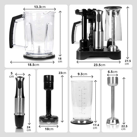 Duronic HB8010 handheld mixer with attachments dimensions length, width, height, depth