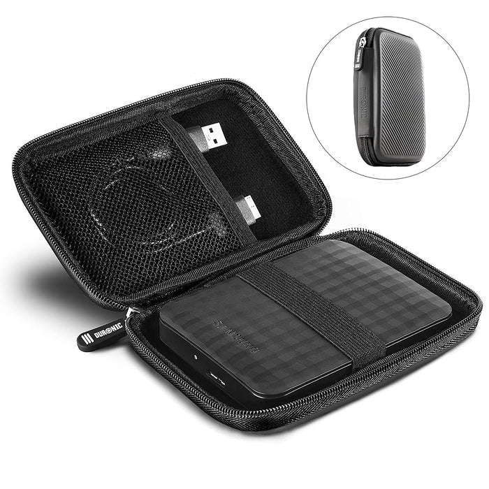 Duronic HDC2 /GY portable hard drive case open to fit hard drives, SSDs, chargers, cables, and more