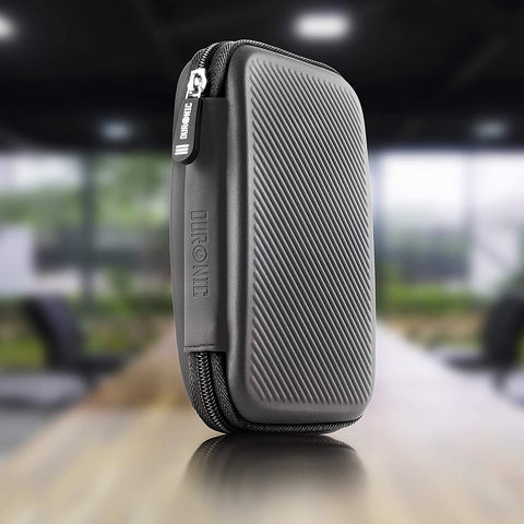 Duronic HDC2 /GY portable hard drive case shown on a business meeting table