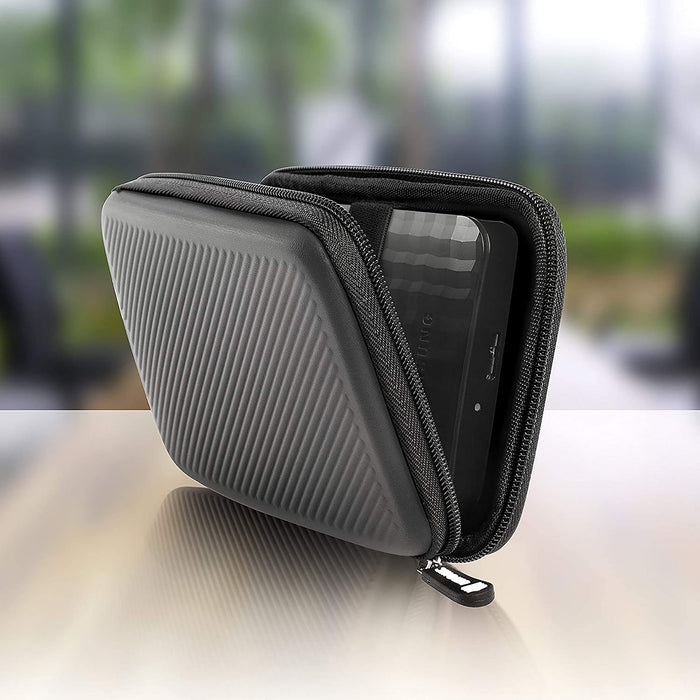 Duronic HDC2 /GY portable hard drive case with an external hard drive placed within it