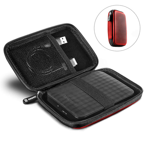 Duronic HDC2 /RD red hard drive case for external hard drive, cables, chargers, adapters, sd cards, and more