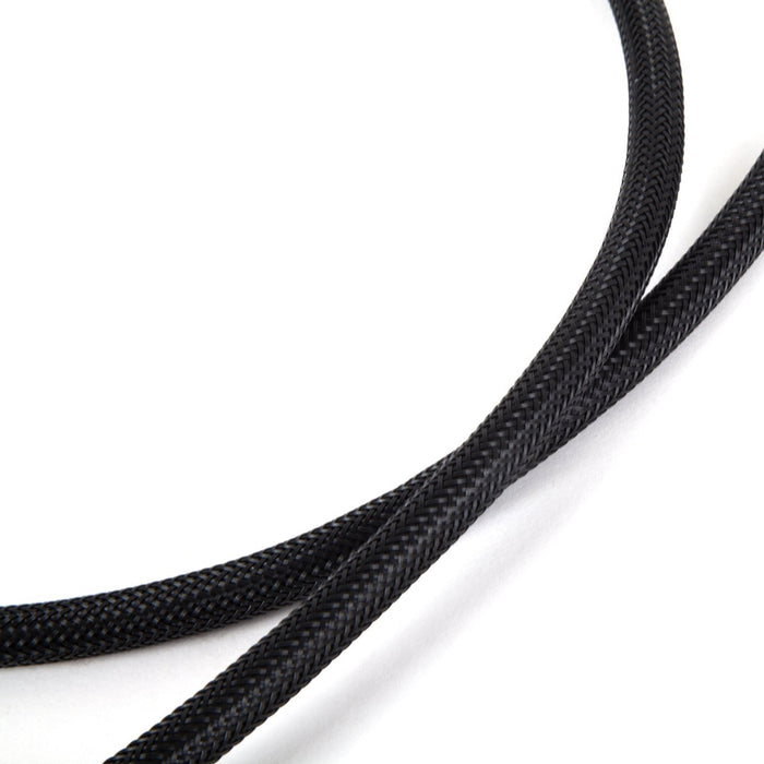 Duronic HDMI Cable black braided cable curved against a clean white background.