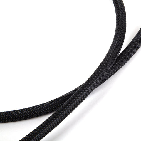 Duronic HDMI Cable black braided cable looping gracefully against a clean white background.