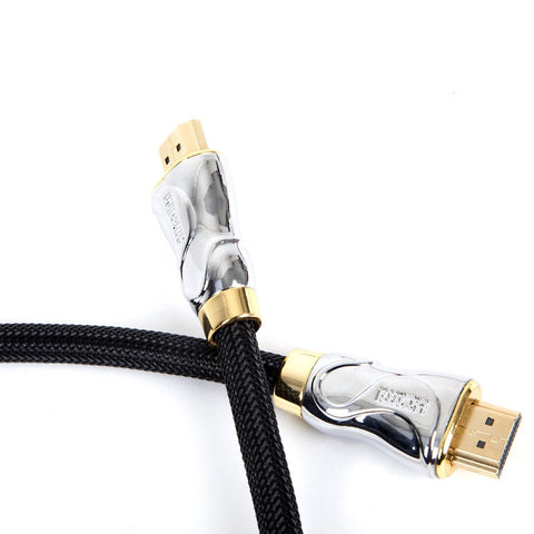 Duronic HDMI Cable with gold-plated connectors and chrome housings for clear video displays.