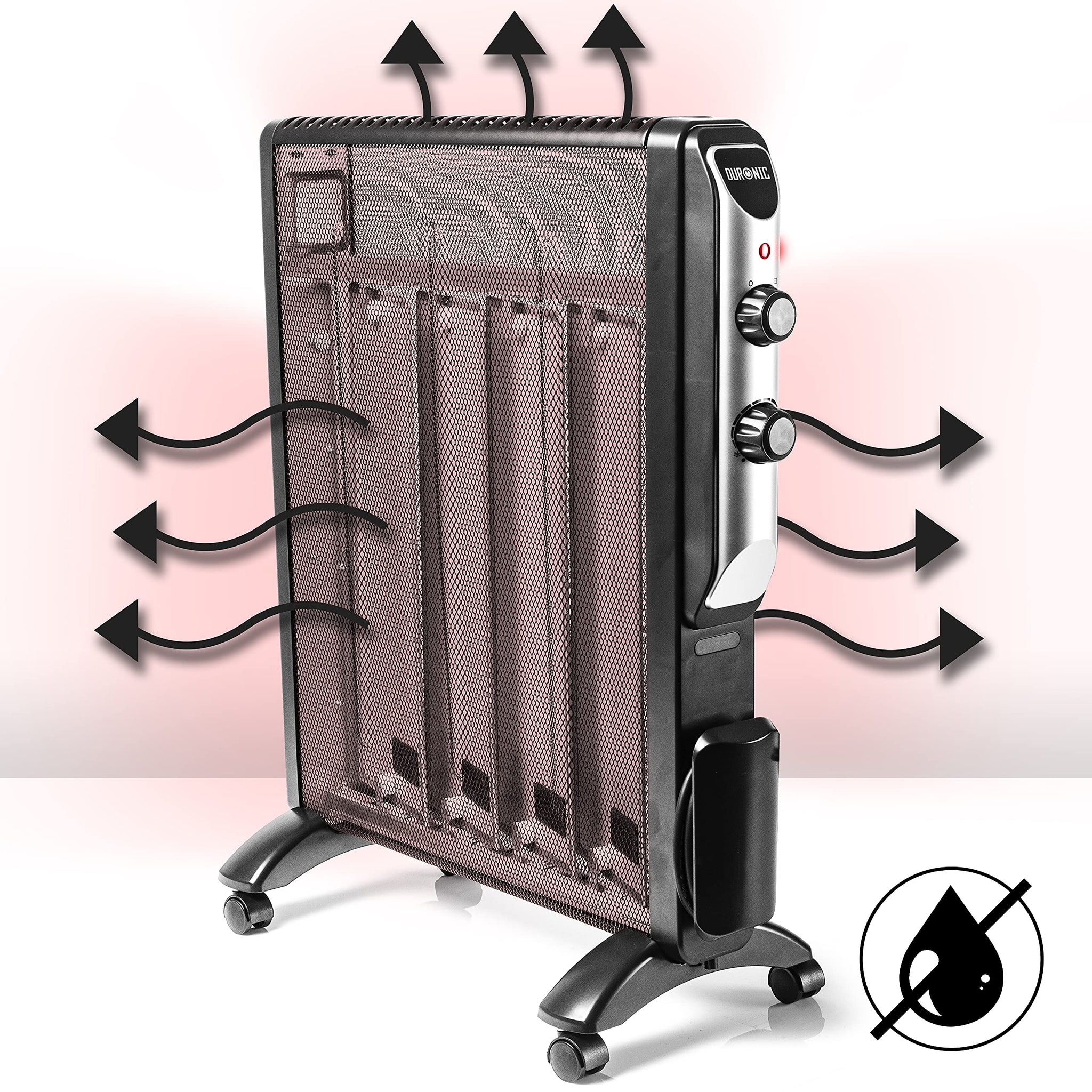 Duronic HV220 oil-free heater micathermic 1-minute heating up home, bedroom, office