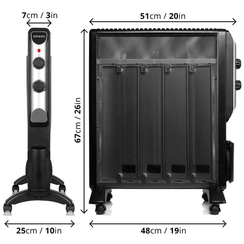 Duronic HV220 portable heater dimensions for heating home, office, bedroom