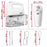 Duronic Hand Mixer Electric Whisk with clear storage case, dimensions, beaters, dough hooks, and whisk.