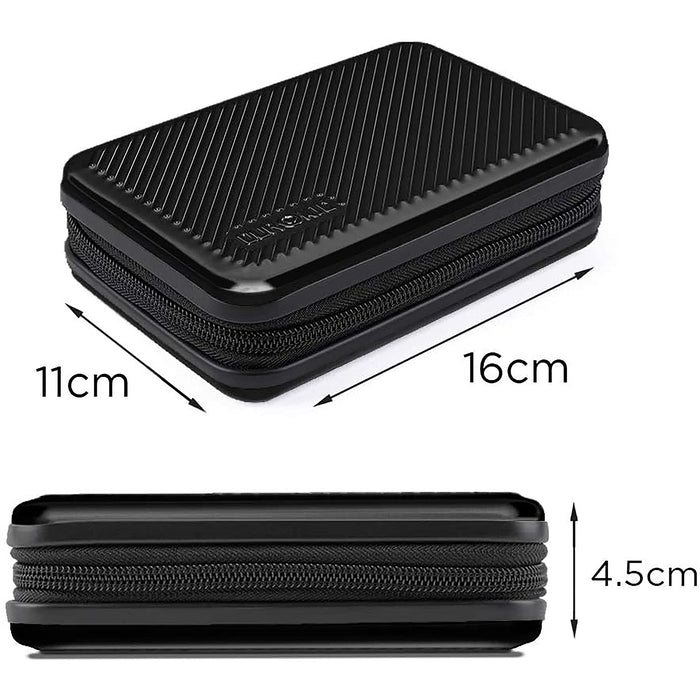Duronic Hard Drive Case with a zipper, showing dimensions 16cm, 11cm, and 4.5cm.
