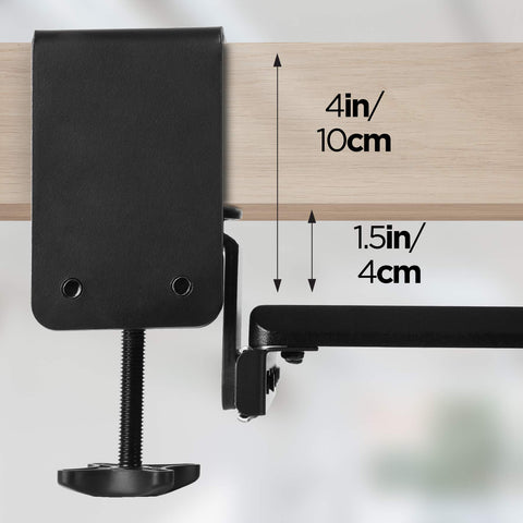 Duronic Keyboard Drawers showing 4-inch maximum thickness and 1.5-inch tray drop.