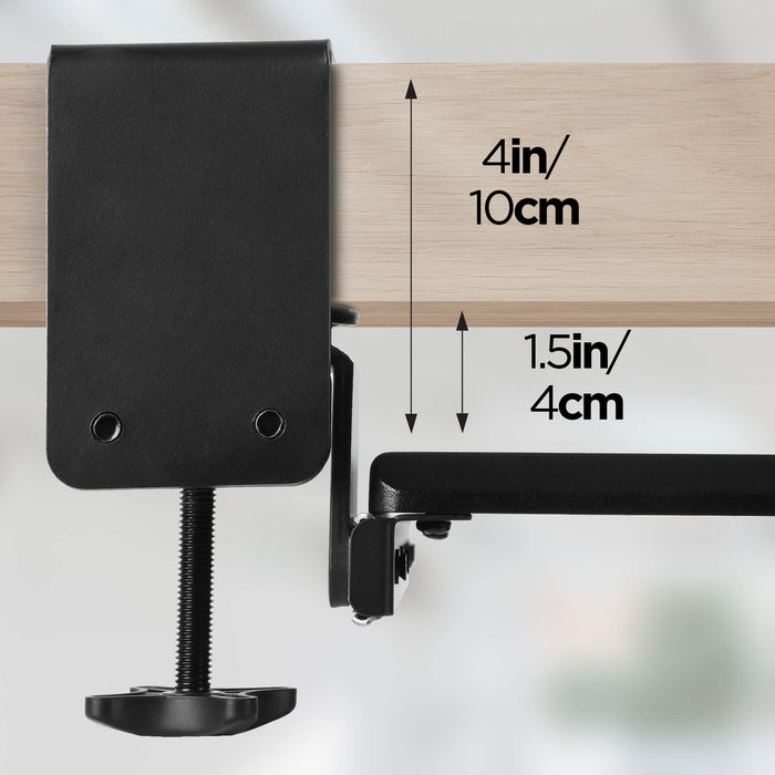 Duronic Keyboard Drawers showing 4-inch maximum thickness and 1.5-inch tray drop.